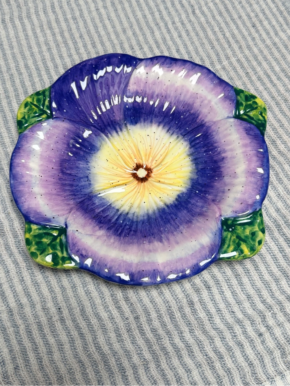 Julie Ueland Purple Pansy Ceramic plate